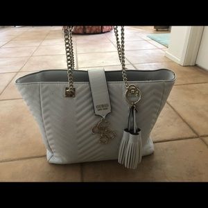 white guess purse